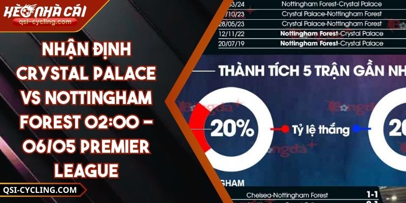 Nhận Định Crystal Palace VS Nottingham Forest 02:00 - 06/05 Premier League 2 Nhận Định Crystal Palace VS Nottingham Forest 02:00 - 06/05 Premier League