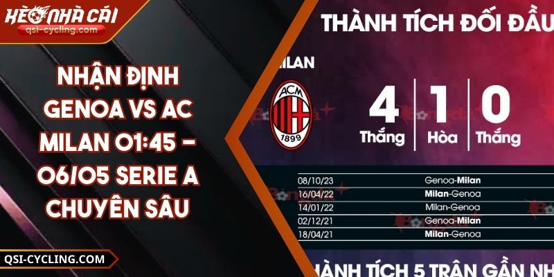 Nhận Định Genoa VS AC Milan 01:45 - 06/05 Serie A Chuyên Sâu 11 Nhận Định Genoa VS AC Milan 01:45 - 06/05 Serie A Chuyên Sâu